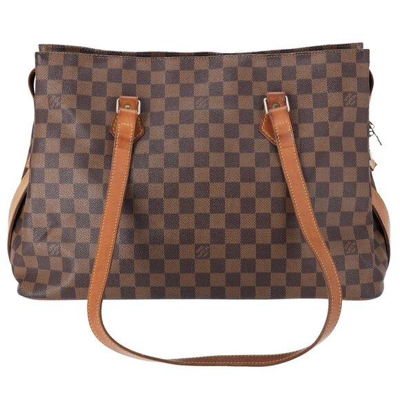 Louis Vuitton Columbine GM Brown Damier Ebene N99037 Large Zip Tote